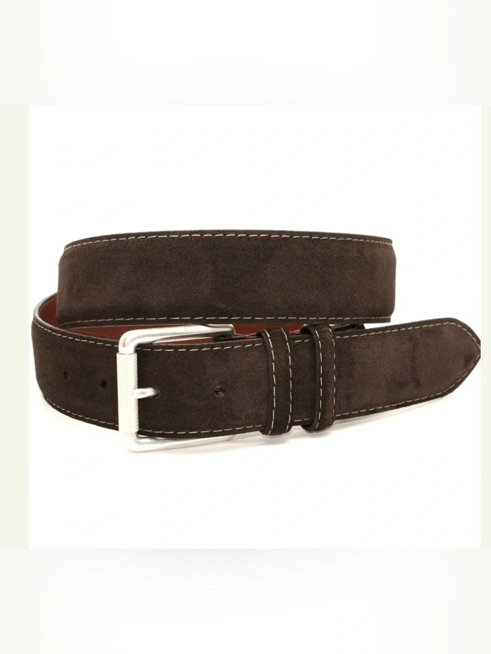 Torino Leather Company - European Sueded Calfskin Belt - Brown. Size 42